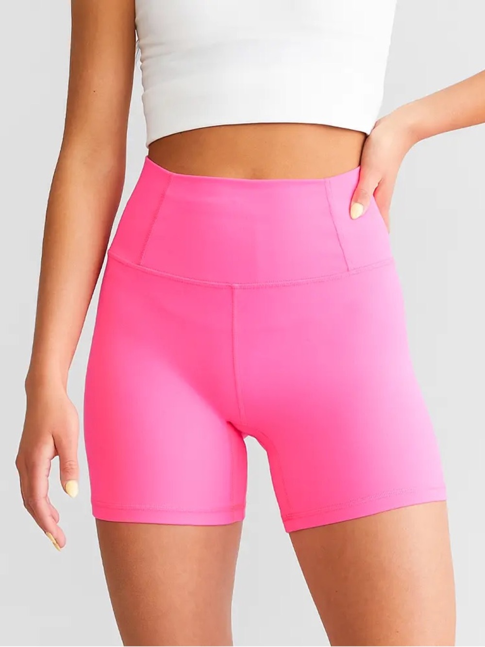 FP Movement by Free People High-Rise Neon Pink Bike Shorts
